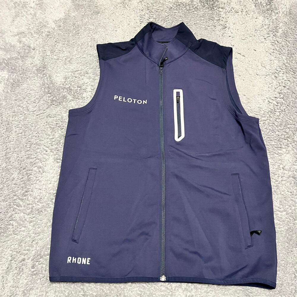 Rhone x Peloton Vest Mens Size Medium Blue Performance Golf Zip